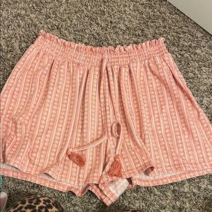 Coral Patterned Drawstring Shorts